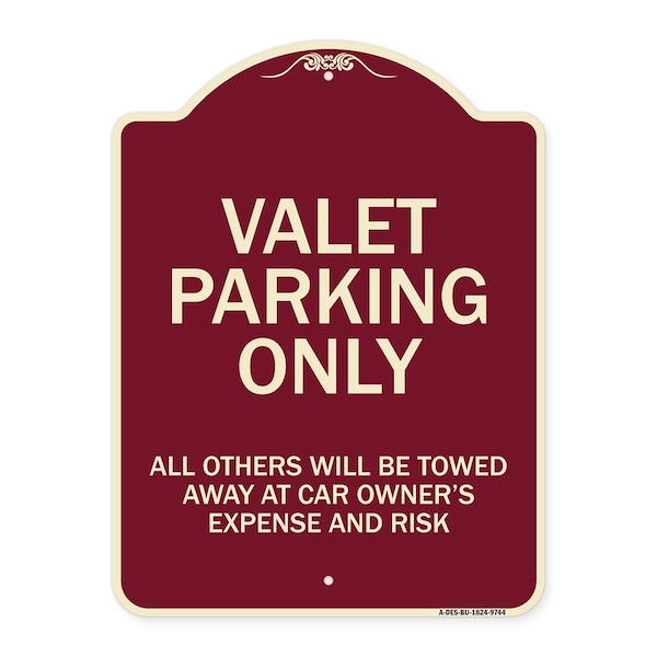 Signmission Designer Series-Valet Parking All Others Will Be Towed Away Car Owner, 24" x 18", BU-1824-9744 A-DES-BU-1824-9744 - main